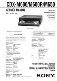 CDX-M600 Service Manual