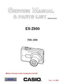 Exilim EX-Z850 Service Manual