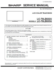 LC-70LE632U Service Manual