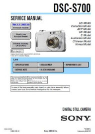 Cybershot DSC-S700 Service Manual